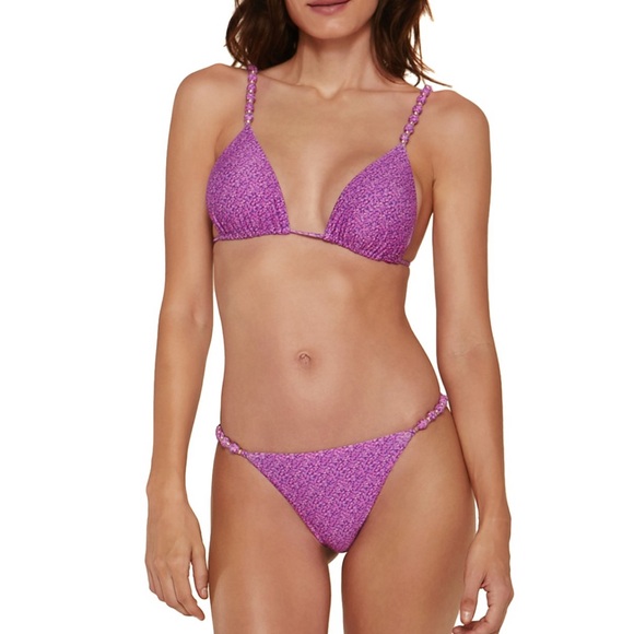 Vix Paula Hermanny Other - Vix Lyra Beads Triangle Top + Bottom Bikini
